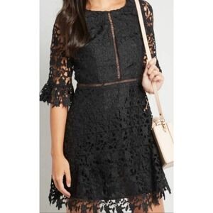 Love X Design Bell Sleeve Lace Mini Fit and Flare Dress Black Size XS NWT $98